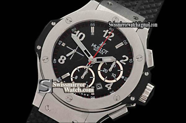 Hublot Big Bang SS Black Asia 7750 Working Chronos Replica Watches