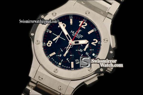 Hublot Big Bang SS/SS Steel Bez CF Black Asia 7750 Replica Watches