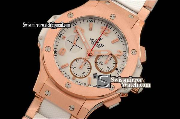 Hublot Big Bang RG/RG RG Bez Aspen White Asia 7750 Replica Watches