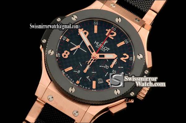Hublot Big Bang RG/RG/RU Ceramic Bez CF Black Asia 7750 Replica Watches