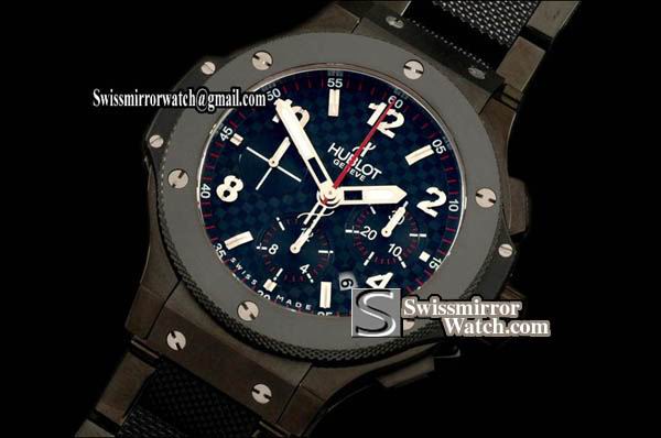 Hublot Big Bang Ceramic/PVD Ceramic Bez CF Black Asia 7750 Replica Watches