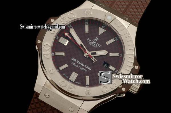 Hublot Big Bang King SS/SS Bezel SS/RU CF Brown Asia 2892 Replica Watches