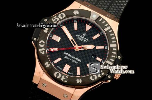 Hublot Big Bang King RG/PVD Bezel RG/RU CF Black Asia 2892 Replica Watches