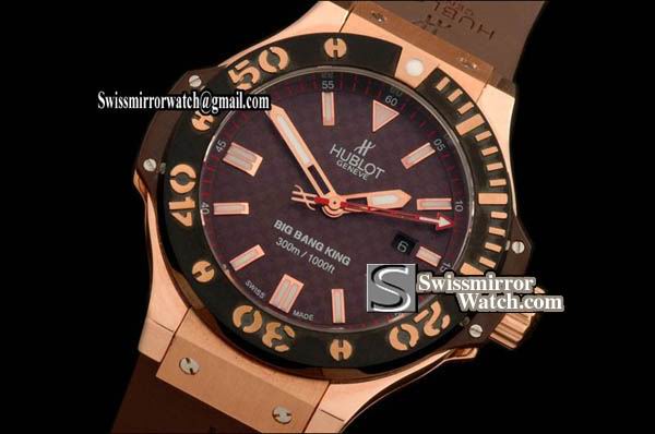 Hublot Big Bang King RG/PVD Bezel RG/RU CF Brown Asia 2892 Replica Watches