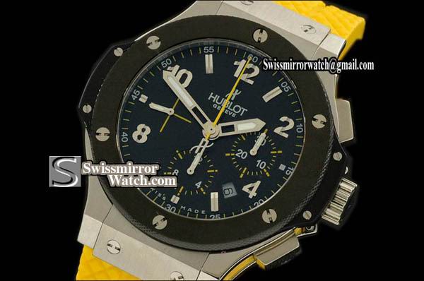 Hublot Big Bang SS Special Ed CF Blk/Blk Ceramic Bezel Replica Watches