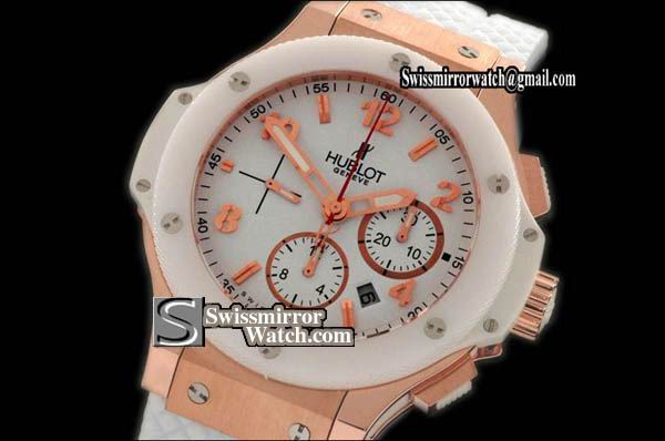 Hublot Big Bang RG Aspen White Ceramic Bezel A7750 28800 Replica Watches