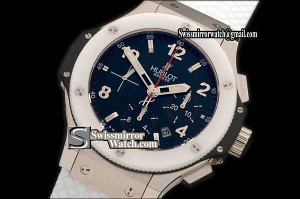 Hublot Big Bang SS Special Ed CF Blk/White Ceramic Bezel Replica Watches