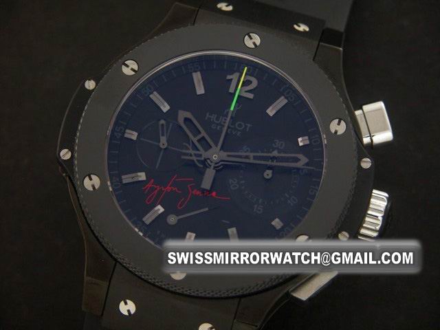 Hublot big bang All Black Ayrton Senna Ceramic Bezel Replica Watches