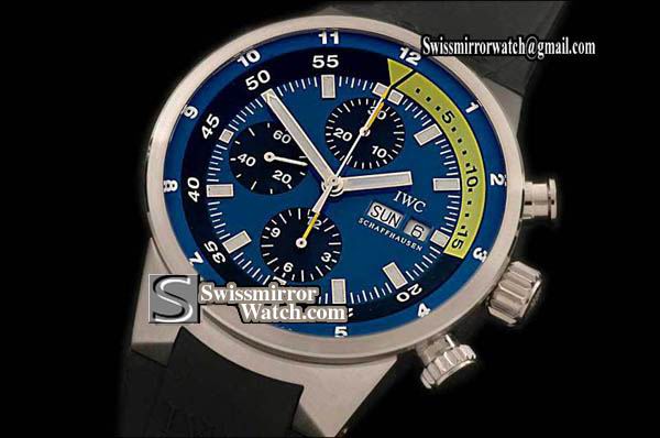 IWC 2008 Cousteau Divers Chrono SS Blue A-7750 Replica Watches
