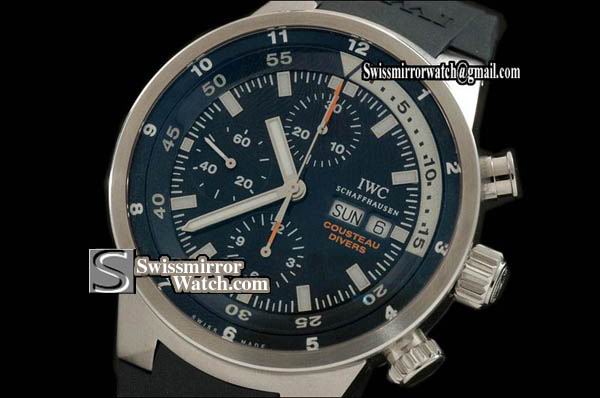 IWC Cousteau Divers Chrono Aquatimer SS Blue A-7750 28800bph Replica Watches