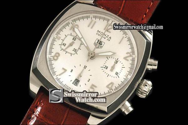 Tag Heuer Monza Chronograph SS/LE Num White Asia 7750 Chronos Replica Watches