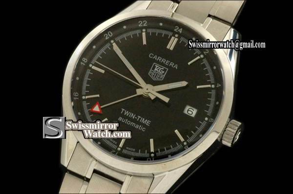 Tag Heuer Carrera Automatic GMT Men SS Black Swiss Eta 2836-2 Replica Watches
