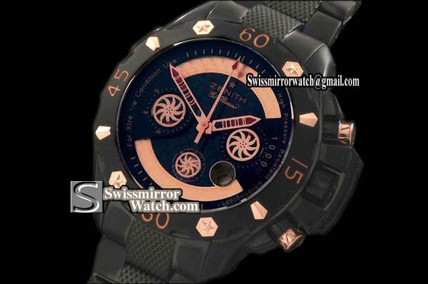 Zenith Defy Extreme Chrono PVD/PVD Rose Gold/Black A-7750 Replica Watches