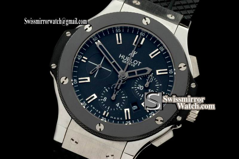 Hublot Design Big Bang SS/CER/RU Black Asia 7750 Replica Watches