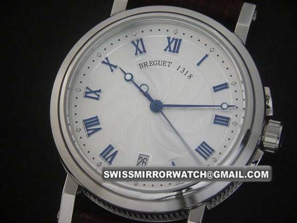 Breguet Ref.5817 De La Marine Steel Swiss ETA Blu Roman Watch