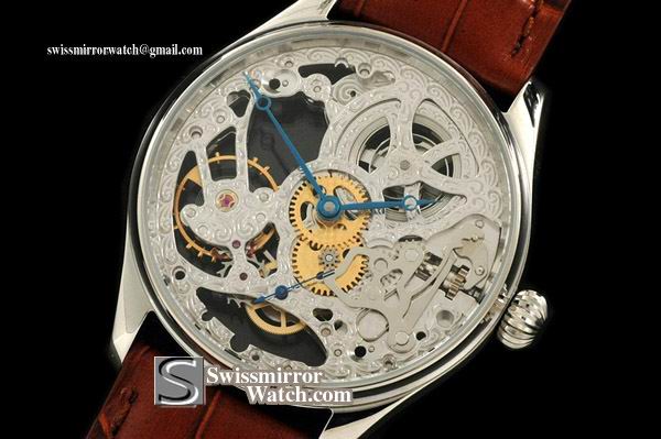 IWC F A Jones SS Decorated Skeleton Dial Decorated Bridges U Replica Watches