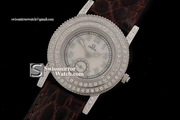 Omega Duo Bezel Diamonds Mens Swiss Quartz Replica Watches