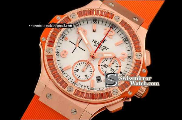 Hublot Big Bang Aspen RG/Sq Orange Diam White A-7750 Replica Watches