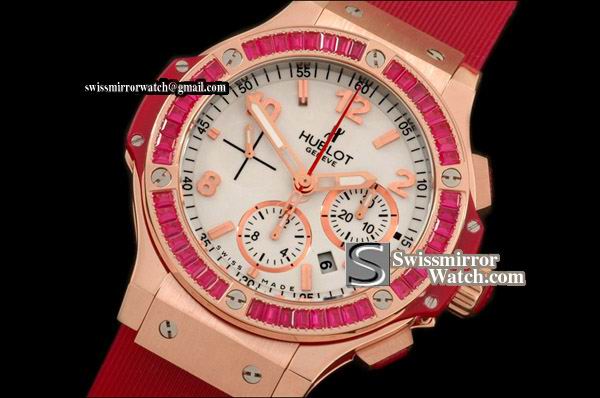 Hublot Big Bang Aspen RG/Sq Red Diam White A-7750 Replica Watches