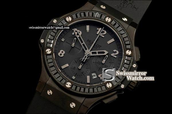 Hublot Big Bang "All Black" Ceramic/Sq Blk Diam Blk A-7750 Replica Watches