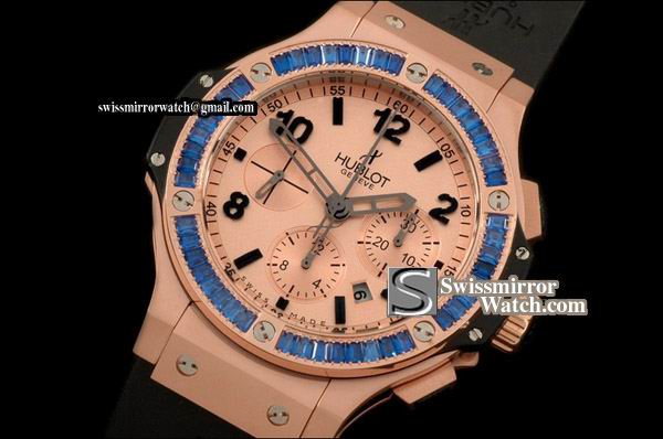 Hublot Big Bang Mat Bang RG/Sq Blue Diam Blk Asia-7750 Replica Watches