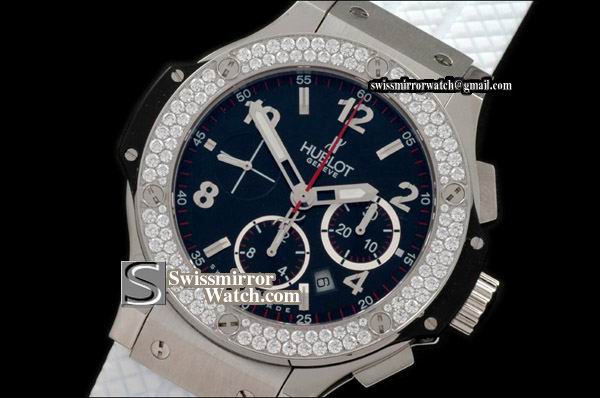Hublot Big Bang SS/Diam Black Asia 7750 28800bph Replica Watches