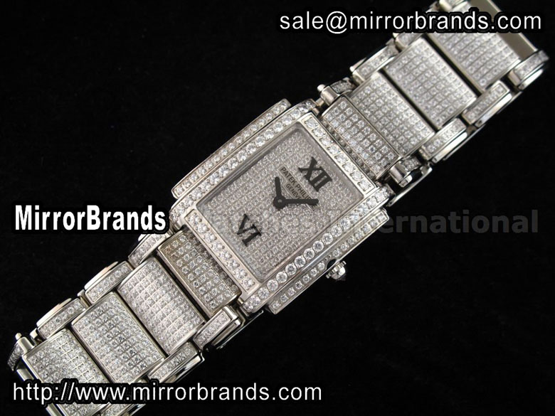 Replica Patek philippe Twenty-4 Medium SS Full Diamond Watches