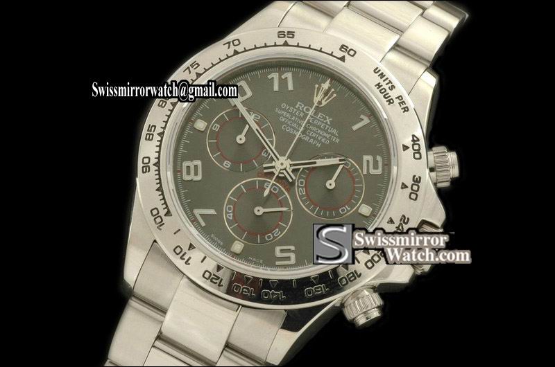 Rolex Daytona 2009 Design SS/SS Grey Num A-7750 Watches