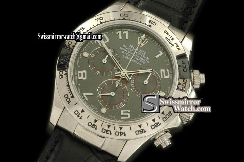 Rolex Daytona 2009 Design SS/LE Grey Num A-7750 Sec@6 Watches