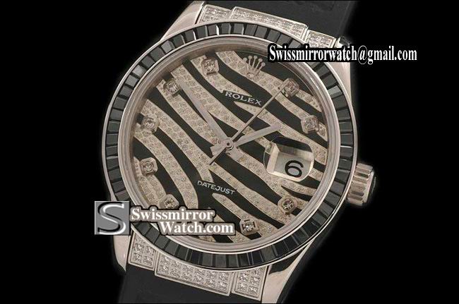 Mens Rolex Datejust Royal Black SS/Diam/Ruby/RU Swiss Eta 2836-2 Replica Watches