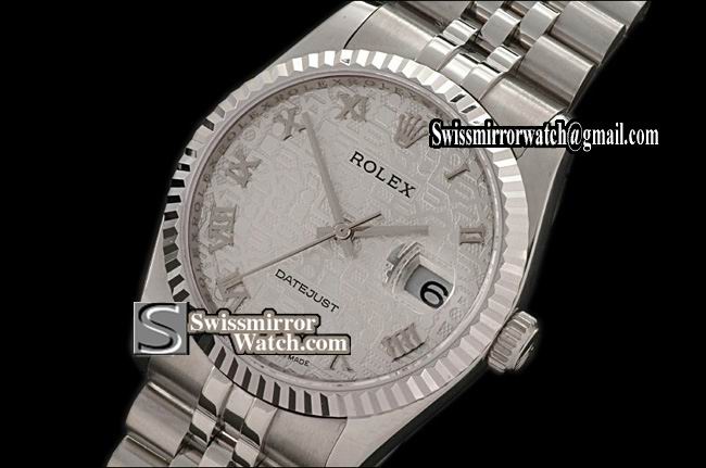 Mens Rolex Datejust SS Jub SS Jubilee Silver Roman Swiss Eta 2836-2 Replica Watches