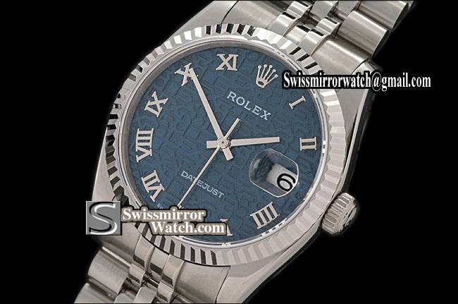 Mens Rolex Datejust SS Jub SS Jubilee Blue Roman Swiss Eta 2836-2 Replica Watches