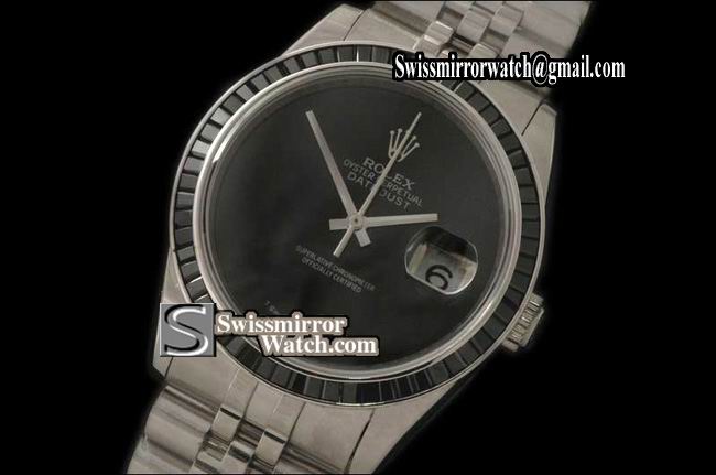 Mens Rolex Datejust SS Black Ruby Bez Jubliee Blk Pearl Swiss Eta Replica Watches