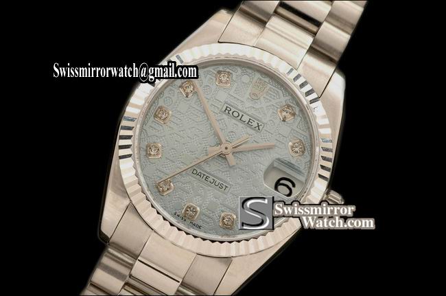 Mens Rolex Datejust SS President L-Blue Jubilee Diamond Swiss Eta 2836-2 Replica Watches