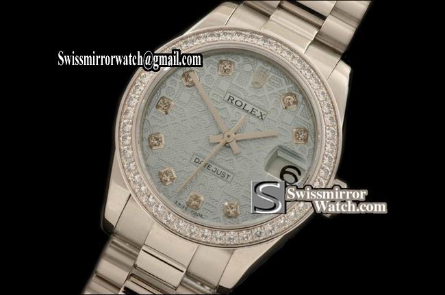 Mens Rolex Datejust SS President Diamonds L-Blue Jubilee Diamond Eta 2836 Replica Watches