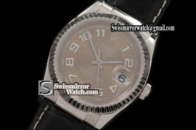 Mens Rolex Datejust LE Grey Dial Numeral Markers Swiss Eta 2836-2 Replica Watches