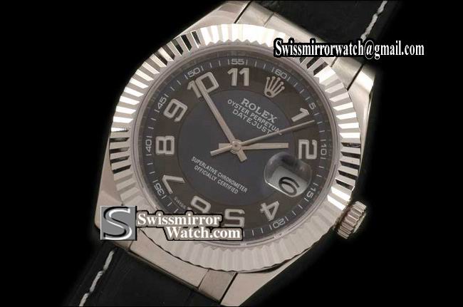 Mens Rolex Datejust LE Grey Dial Numeral Markers Swiss Eta 2836-2 Replica Watches