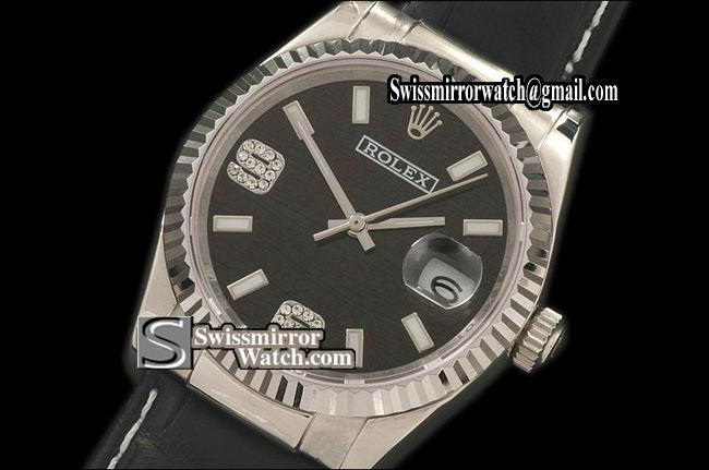 Mens Rolex Datejust LE Black 2008 Insignia Dial Lume Stk/Diam Num Markers Replica Watches