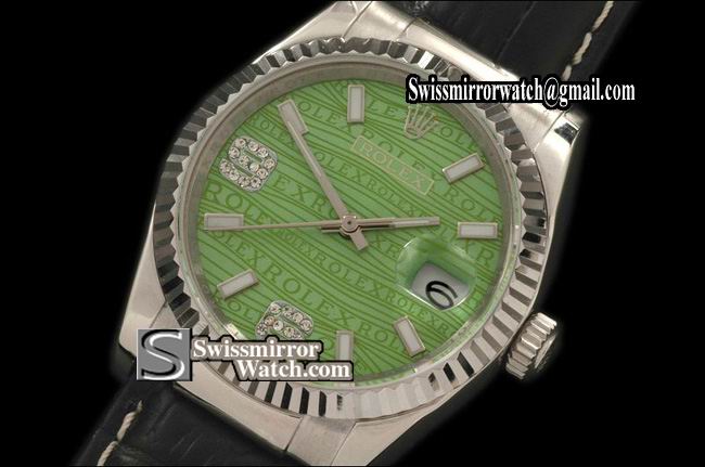 Mens Rolex Datejust LE Green 2008 Insignia Dial Lume Stk/Diam Num Markers Replica Watches