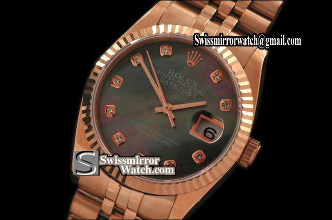 Mens Rolex Datejust RG Jubliee MOP Green Diam Swiss Eta 2836 Replica Watches