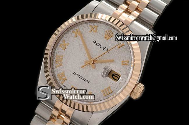 Mens Rolex Datejust TT Jub SS Jubilee Silver Roman Swiss Eta 2836-2 Replica Watches