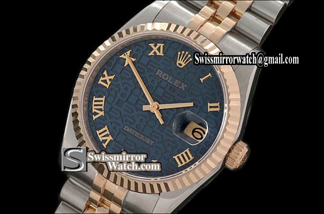 Mens Rolex Datejust TT Jub SS Jubilee Blue Roman Swiss Eta 2836-2 Replica Watches