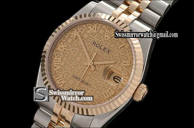 Mens Rolex Datejust TT Jub SS Jubilee Gold Roman Swiss Eta 2836-2 Replica Watches