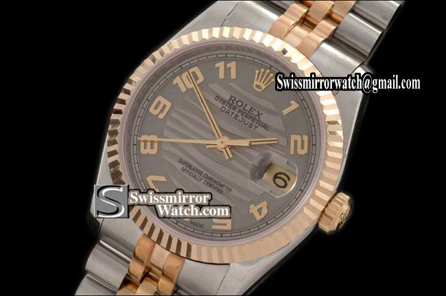 Mens Rolex Datejust TT Jubliee 2007 Grey Numeral Swiss Eta 2836-2 Replica Watches