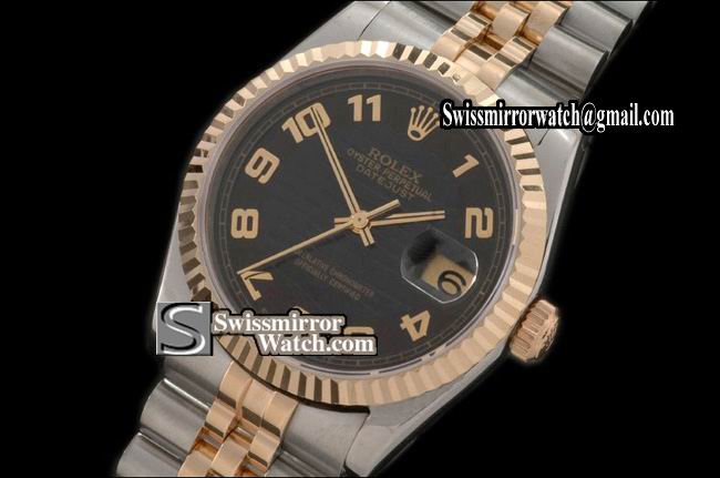 Mens Rolex Datejust TT Jubliee 2007 Black Numeral Swiss Eta 2836-2 Replica Watches