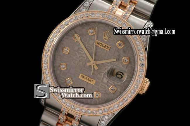 Mens Rolex Datejust TT Jub Diam Bez/Case/Band Jub Grey Dial Swiss Eta 2836-2 Replica Watches