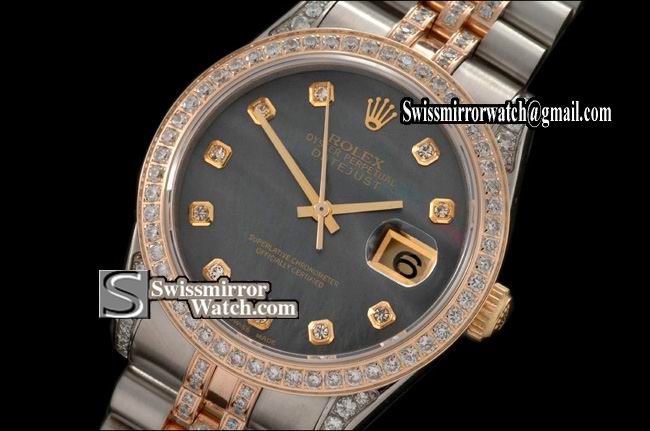 Mens Rolex Datejust TT Jub Diam Bez/Case/Band M-Grey Dial Swiss Eta 2836-2 Replica Watches