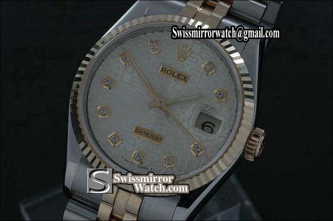 Mens Rolex Datejust 14K Wrapped Jubilee White Dial Diamond Markers Eta 2836-2 Replica Watches