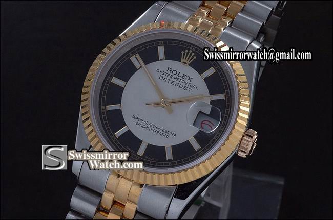 Mens Rolex Datejust TT 2-colour Dial Stick Markers Eta 2836-2 Replica Watches