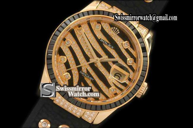 Mens Rolex Datejust Royal Black FG/Diam/Ruby/RU Swiss Eta 2836-2 Replica Watches